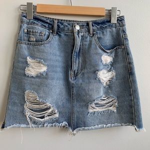 Denim mini skirt
